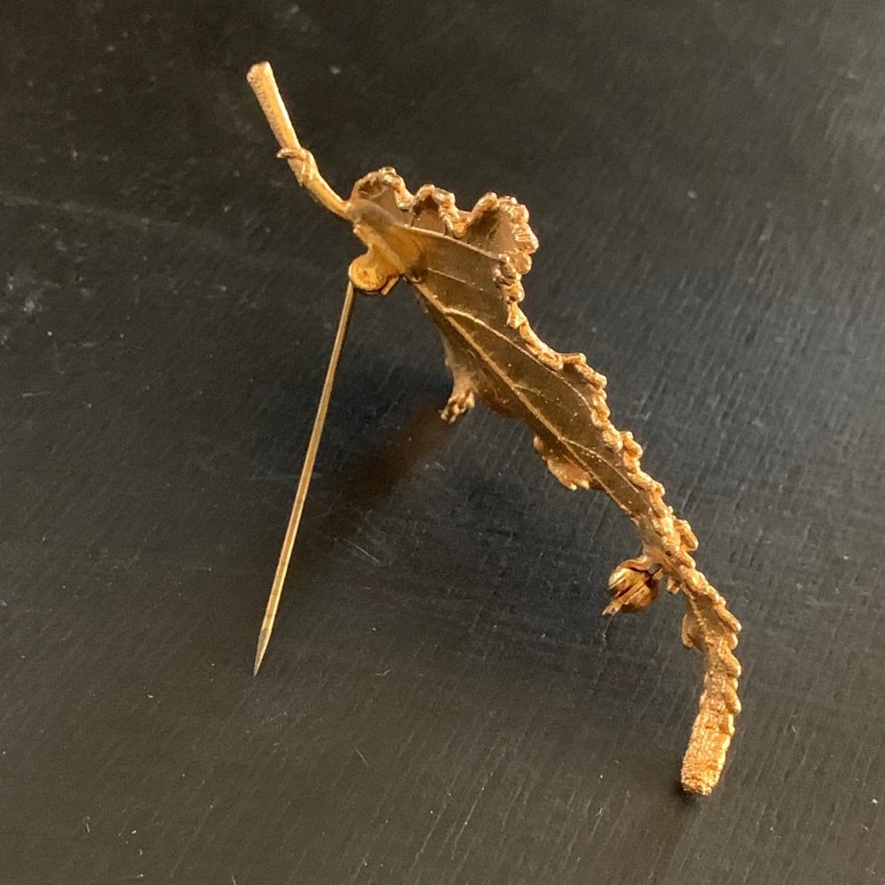 Gold-Dipped Leaf Brooch | 10k - image 4